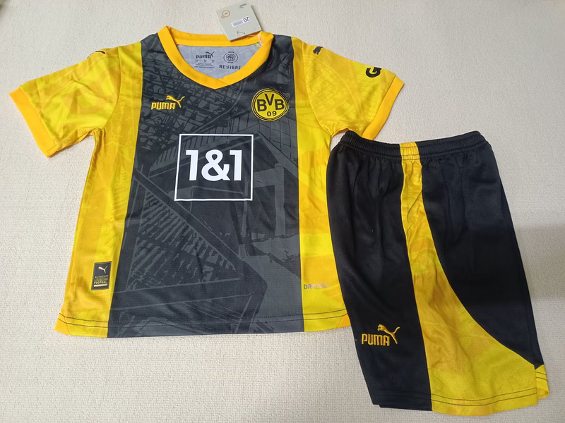 Kids-Dortmund 23/24 Special Black/Yellow Soccer Jersey